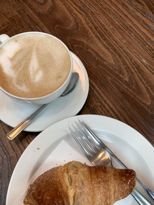 Coffee and raspberry (or chocolate) croissant   at Wulf & Lamb Chelsea in London