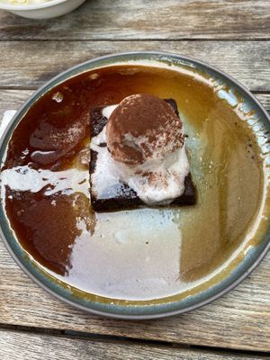 Brownie with Ice Cream  at Wulf & Lamb Chelsea in London