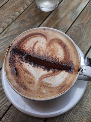 Cappuccino, available with different plantbased milks at Wulf & Lamb Chelsea in London