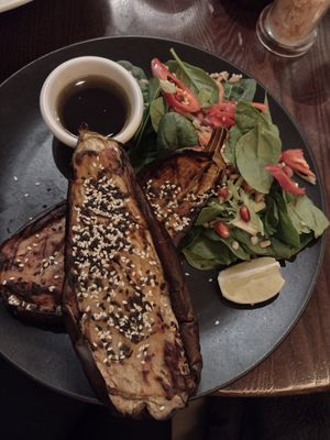 Miso aubergine at Wulf & Lamb Chelsea in London