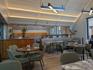 Upstairs dining room at Wulf & Lamb Chelsea in London