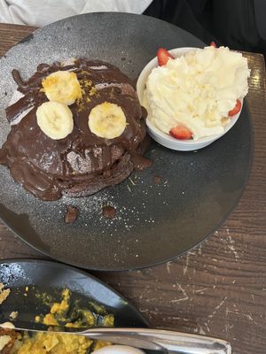 Chocolate pancakes  at Wulf & Lamb Chelsea in London