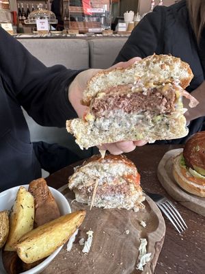 Truffle Burger — truffle mayo on both top AND bottom buns… YUM!  at Wulf & Lamb Chelsea in London