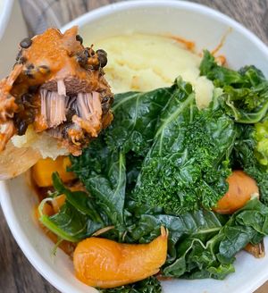 Wulf pie- Jackfruit in chunks lacked some flavor. Veggies and sauce were delicious.   at Wulf & Lamb Chelsea in London