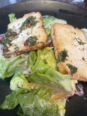 Chimichurri tofu salad  at Wulf & Lamb Chelsea in London