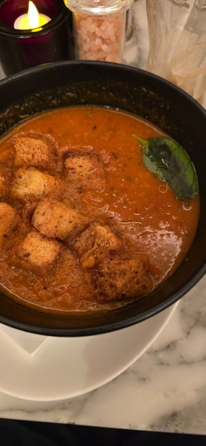 Lentil soup with massive croutons and very generous portion at Wulf & Lamb Chelsea in London