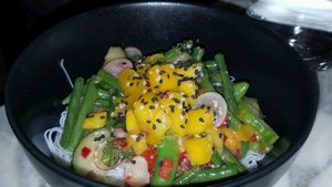 mango noodles at Wulf & Lamb Chelsea in London