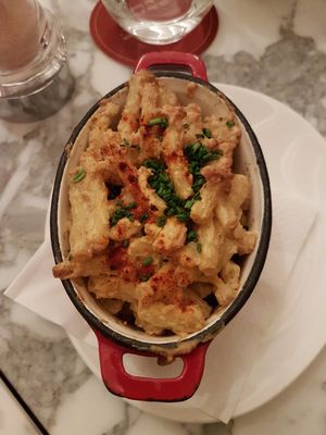 The mac'n cheese had a cashew based sauce. I've had better, but it wasn't bad on the side. at Wulf & Lamb Chelsea in London