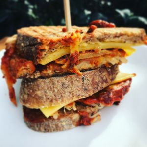 Reuben sandwich with home made seitan  at Wulf & Lamb Chelsea in London