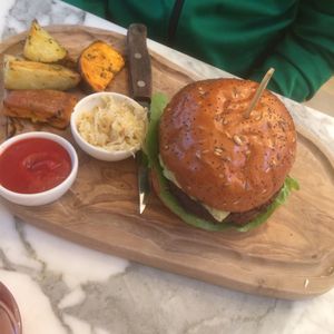 Wulf burger  at Wulf & Lamb Chelsea in London