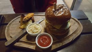 The spicy veg burger at Wulf & Lamb Chelsea in London