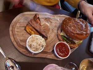 Wulf burger   at Wulf & Lamb Chelsea in London