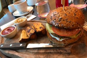 Spicy vegetable burger at Wulf & Lamb Chelsea in London