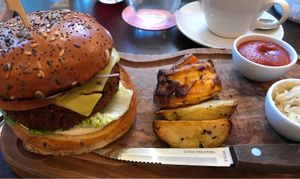 Seitan burger at Wulf & Lamb Chelsea in London