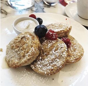 Delicious pancakes for breakfast at Wulf & Lamb Chelsea in London