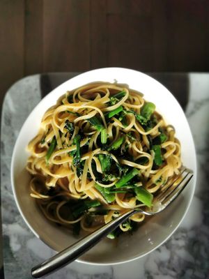 Salty and cheezy linguini at Wulf & Lamb Chelsea in London
