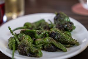 Pedron peppers  at Wulf & Lamb Chelsea in London