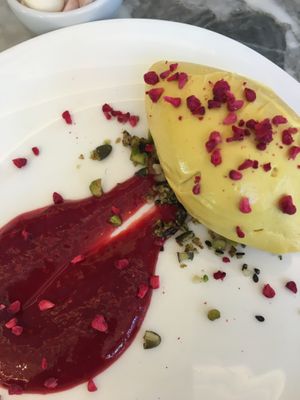 Mango and passion fruit cheesecake. Actually very light   at Wulf & Lamb Chelsea in London