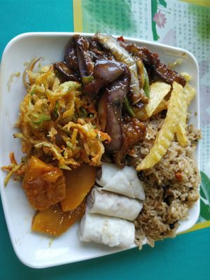 Buffet serving one at Polo Land Vegetarian in Shishi