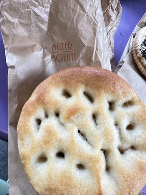 Plain focaccia   at Mr Molini in La Spezia