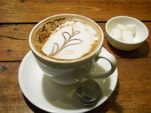 Cappuccino at The Cafe With No Name in Kathmandu