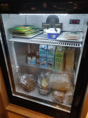 Vegan fridge at Scandic Simonkenttä in Helsinki