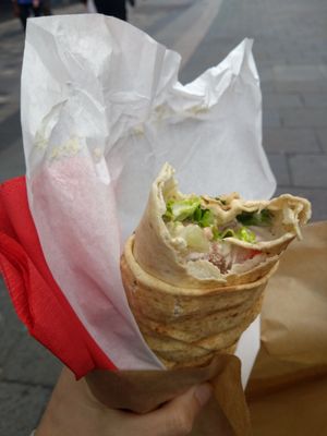 Vegan falafel wrap, amazing and £3 at Falafel To Go in Glasgow
