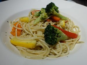 Veganised spaghetti without garlic and onion. Excellent!  at Hard Rock Cafe - Orchard in Central Singapore