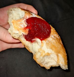 Jam doughnut at La Panella in Preston