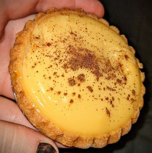 Custard tart at La Panella in Preston