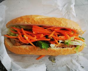 Tofu and Roasted Vegan Meat Bahn Mi at La Panella in Preston