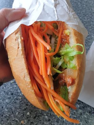 Tuna and avo banh mi $9.00 at La Panella in Preston