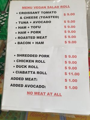 Banh mi menu October 2023 at La Panella in Preston