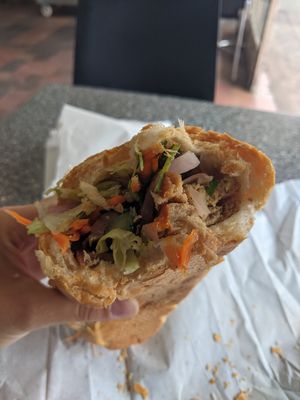 Mock ham and tofu bánh mì at La Panella in Preston