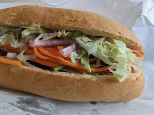 Mock ham and tofu bánh mì at La Panella in Preston