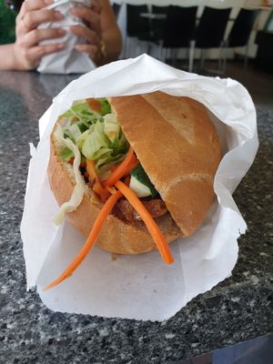 Tofu and "chicken" banh mi at La Panella in Preston