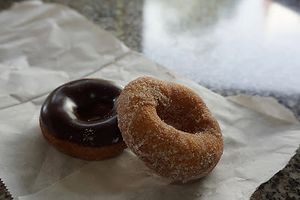 Baked doughnuts. Chocolate / Cinnamon Sugar. at La Panella in Preston