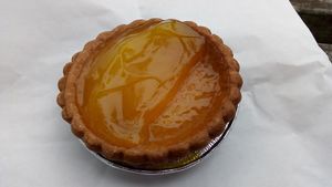 Lemon Tart (jam is sloppy due to travelling) at La Panella in Preston