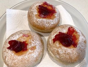 Jam ball donuts  at La Panella in Preston