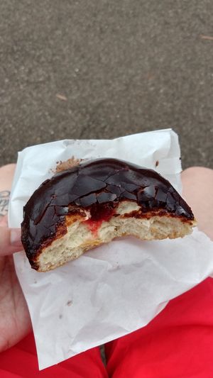 Chocolate jam donut at La Panella in Preston