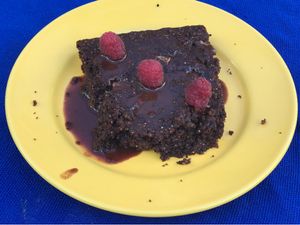 Brownie de Frutos Rojos - Red Fruits Brownie at Ol-Lin Vegan in Ajijic