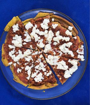 Pizza Vegana con Tofu - Vegan Pizza with Tofu at Ol-Lin Vegan in Ajijic