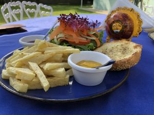 Veggie burger at Ol-Lin Vegan in Ajijic