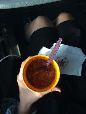 Chilli soup with veggies and quinoa at Pret A Manger - Gare de Lyon in Paris