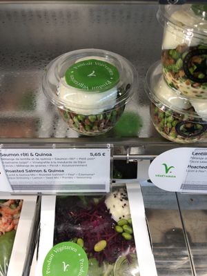 Vegan lentil salad pots at CDG - Pret A Manger - T3 Hall B in Roissy-en-france