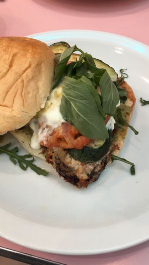 Eggplant vegetarian burger  at HD Diner - Chatelet in Paris