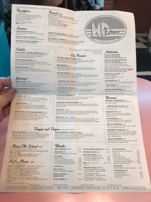 English menu at HD Diner - Saint-Michel in Paris