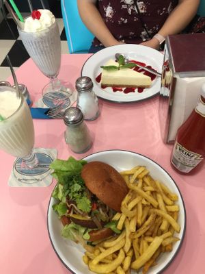 My friends vegan burger. We both had shakes too. Hers vegan, mine non-veg. at HD Diner - Bastille in Paris