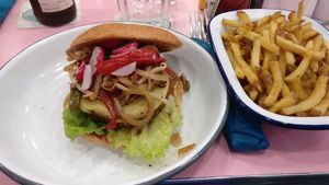 Last Vegan with fries at HD Diner - Gare de l'est in Paris