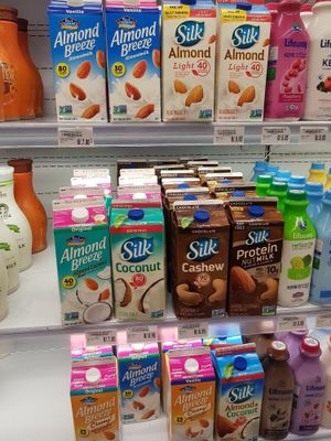 Cashew and almond milk at Riba Smith Supermercado - Alta Plaza in Panama City